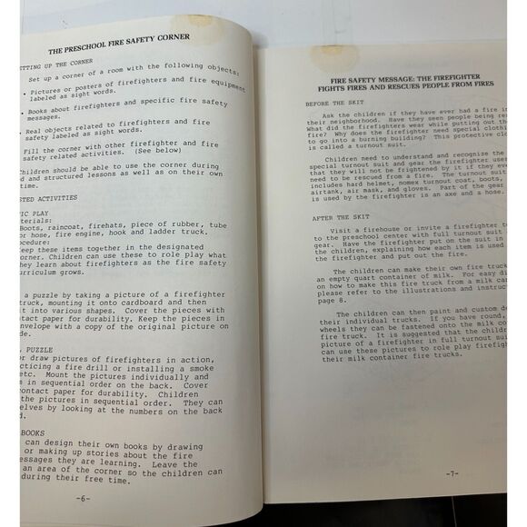 Sesame Street Fire Safety Resource Book 1982 Scripts Drills Rare VHTF - Picture 4 of 11